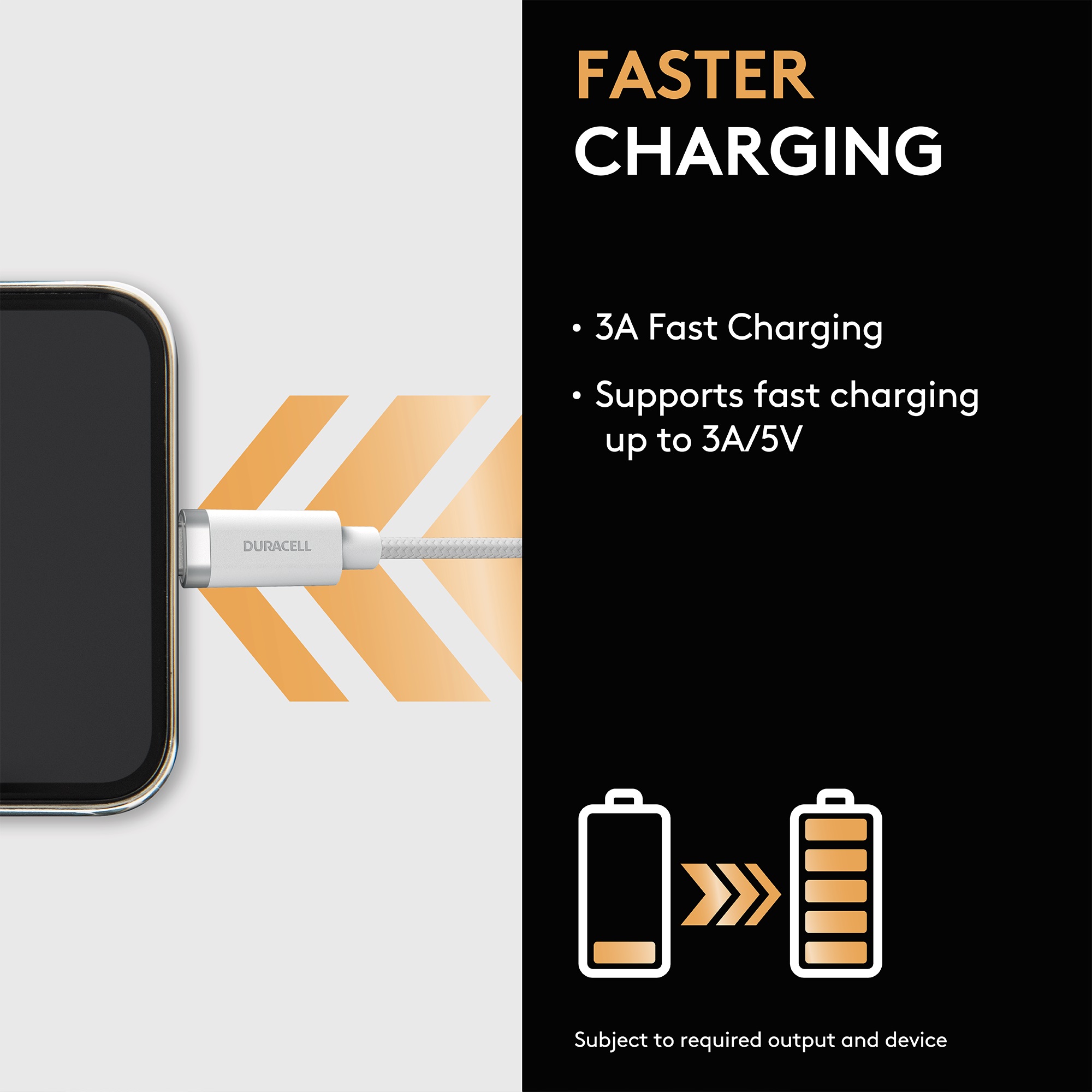 Duracell 1m USB-A'dan Micro'ya Şarj Kablosu
