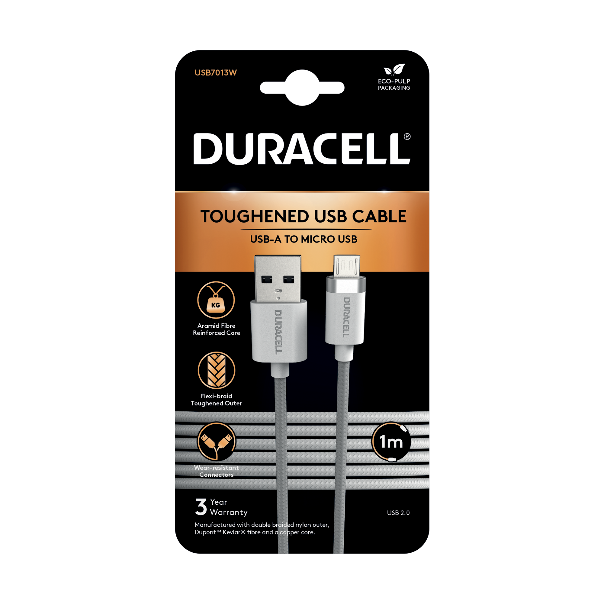Duracell 1m USB-A'dan Micro'ya Şarj Kablosu